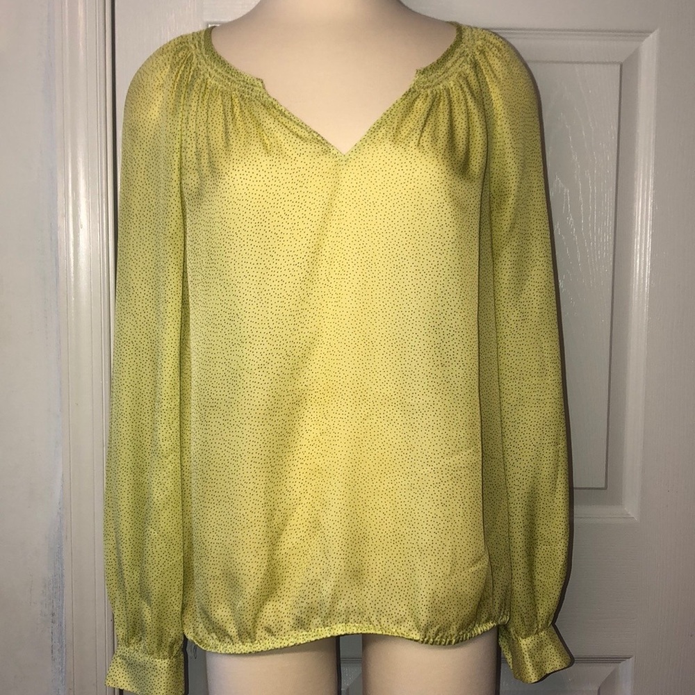 Ann Taylor Loft polka dot V-Neck Top size M